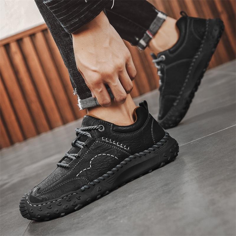 

Модная повседневная мужская обувь из кожи для улицы, мужские кроссовки в ретро-стиле, взрослая нескользящая повседневная обувь для пустыни, для пеших прогулок, трекинговая обувь, кроссовки 38 чёрный