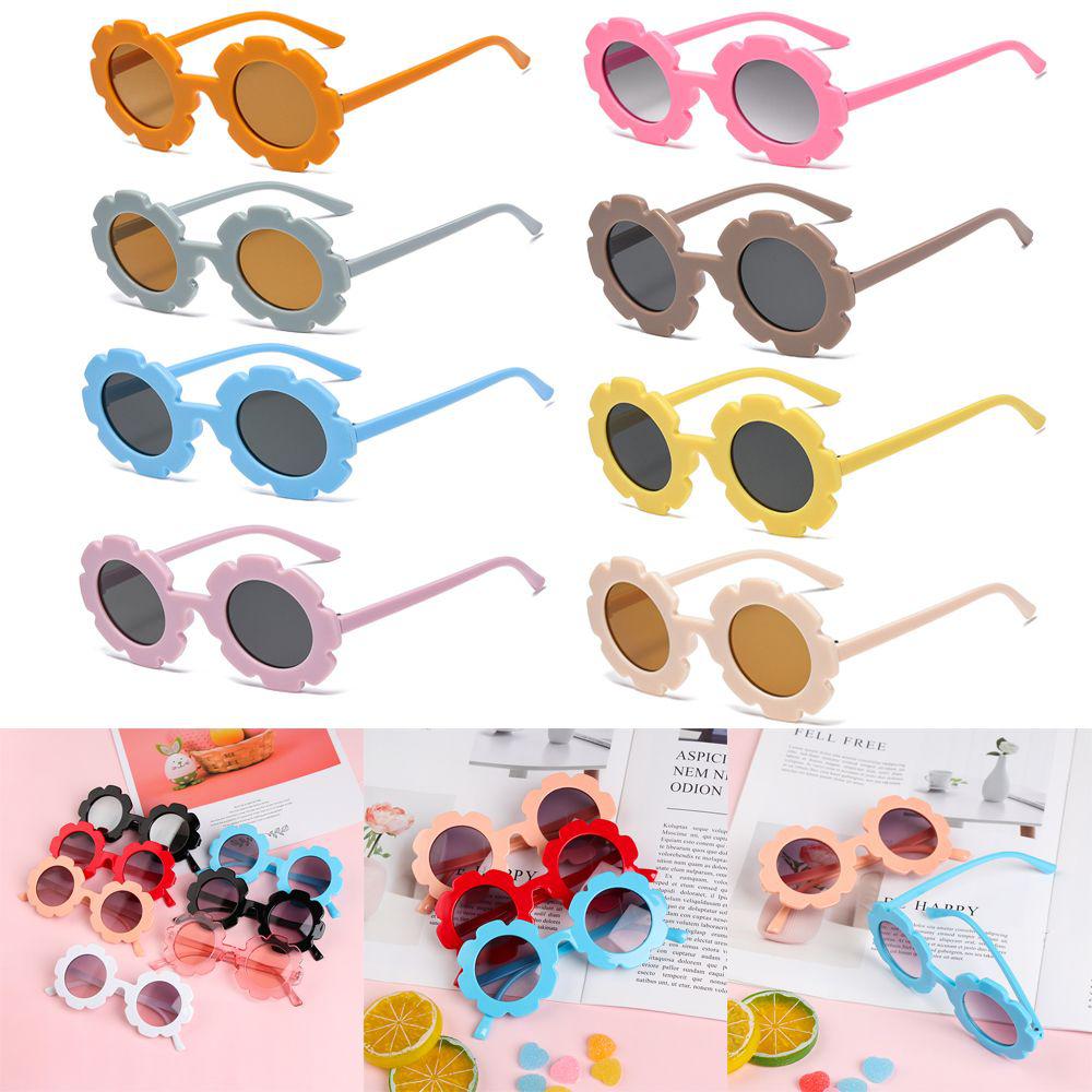 1Pc Cute Boys And Girls Eyewear Outdoor Product Streetwear Children Sunglasses Vintage Sun Glasses Flower Shape
