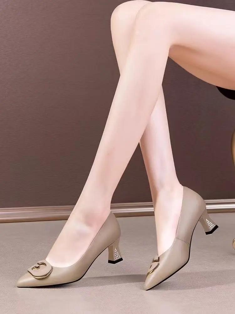 Zapatos De Mujer Women Cute Sweet Light Weight Brown Patent Leather Slip On Stiletto Heel Shoes Lady Party Pumps Ab523