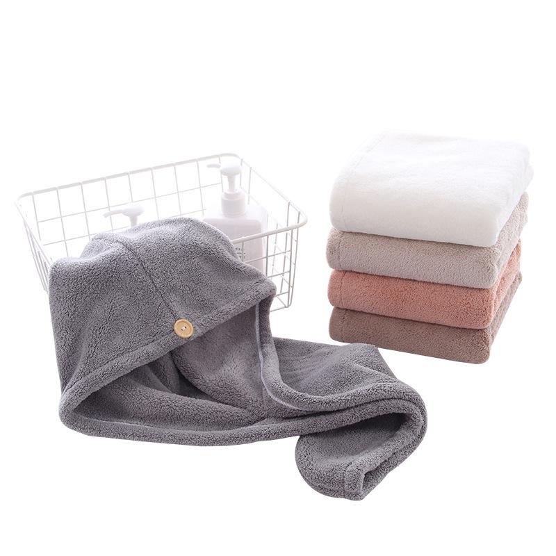 Tuqiang Coral Fleece Superfine Bath Cap - Water-Absorbent Thickened Headscarf for Adults