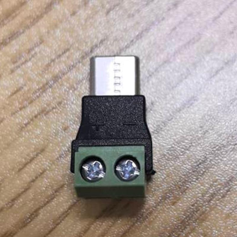 2 Stück Typ-C-Stecker zu 2-Pin-Klemmenanschlüssen Reise-Leichtgewicht-Ladeadapter für Mobiltelefone, Spielekonsolen, Lichter
