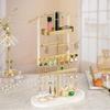 Jewelry Display Organizers Metal Wood Bathroom Storage Rack For Earrings Necklaces Bracelets Space Efficient