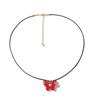 Korean Version of Simple and Fashionable Jelly Red Inlaid Zircon Resin Butterfly Pendant Necklace Versatile Daily Wear Women's Models