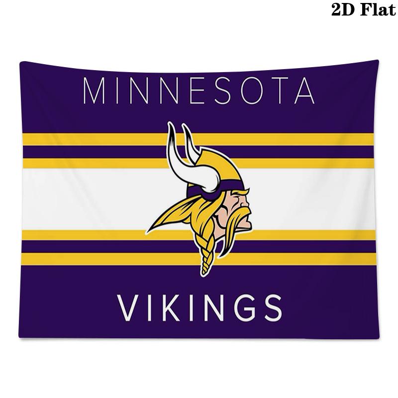 Minnesota Vikings Logo Wall Tapestry Aesthetic Wall Hanging Printed Fabric Blanket Decorative Tapestries for Bedroom Living Room Home Decor