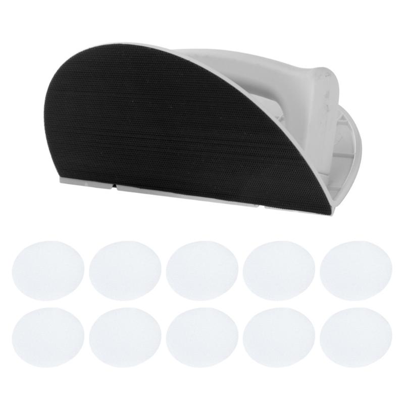 Half Circular Corner Sanding Tool with 10 Sandpapers Recyclable ABS Auto Adhesive Designs Sand Frame for Wall Grinding