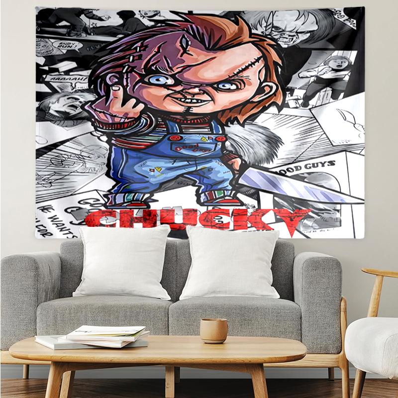 Chucky And Tiffany's Wedding Tapestry Hanging for Bedroom,Livingroom, Playroom,Decor Art Room Wall Tapestry Holiday and Birthday Gifts