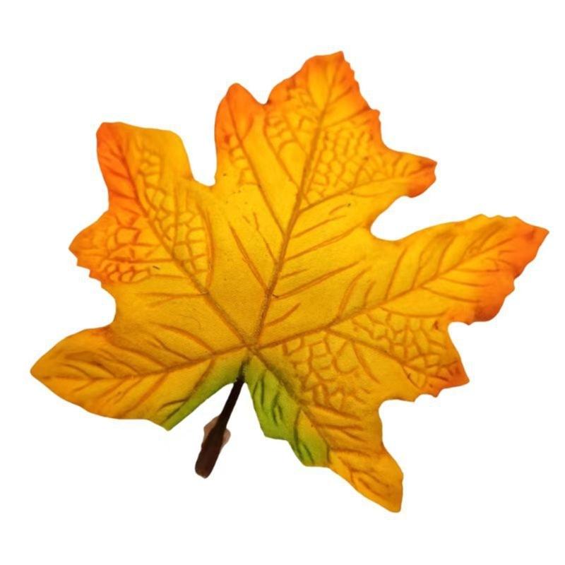 10PCS Bright Colored Faux Maple Leaf Models With Natural Texture For Home Decors And Seasonal Displays