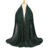 Lightweight Scarf Hot Drill Imitation Pearls Decor Headwrap Women Solid