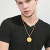 Stainless Steel Round Tag Pendant Letter Cross Necklace Gift