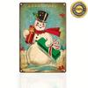 Vintage Snowman Metal Wall Art Outdoor Christmas Decor Pre Drilled Holiday Yard Sign