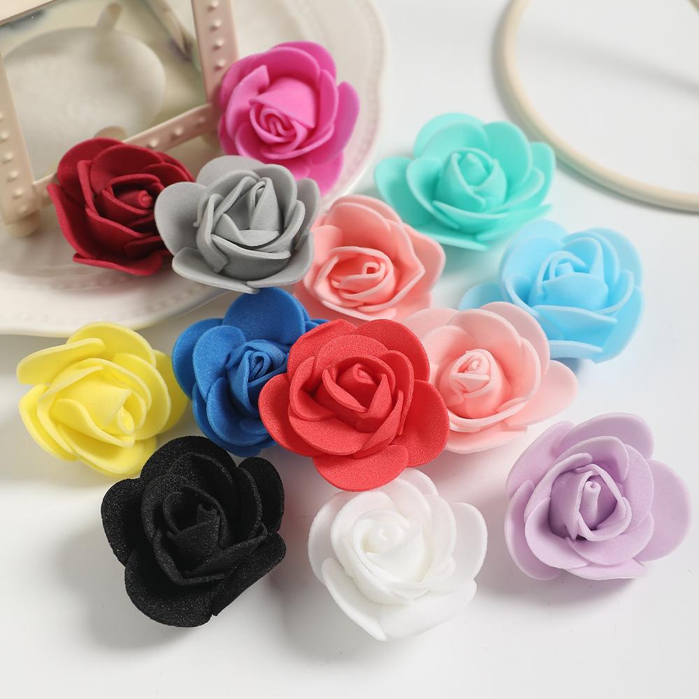 100/200Pcs Artificial Rose Flowers Heads 4cm Foam Fake Flowers For Home Room Decor Outdoor Garden Party Bride Wedding Decoration