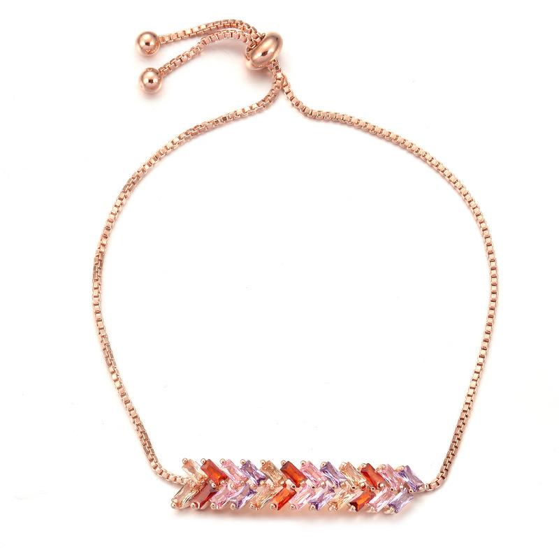 

Модный темпераментный браслет Ruicai с цветным цирконом, женский красивый универсальный браслет для уличной ракетки розового золота