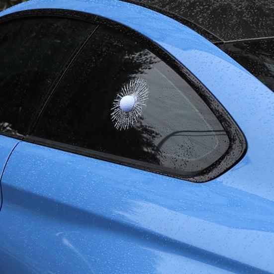 Funny 3D Golf Window Crack Ball Hit Windshield Car Decals Sticker Decoration