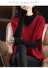 Autumn/Winter 2026 Red V-Neck Batwing Sleeve Sweater