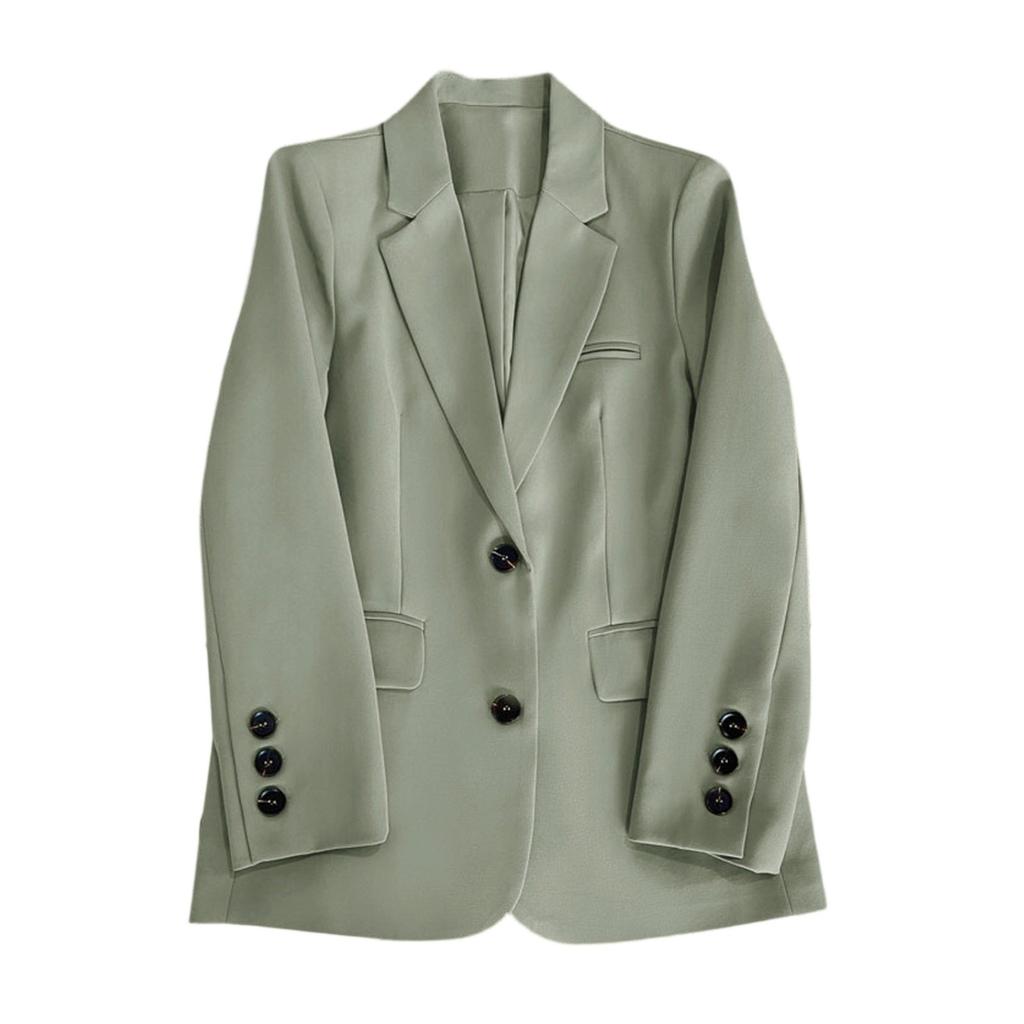 Women Fashion Long Sleeve Single Button Jackets Elegant  Lady Business Casual Blazers