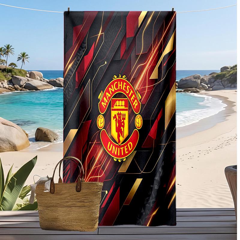 Manchester United Printed Beach Towel Quick Dry Soft TowelPortable Large Rectangular Beach Blanket for Travel Swimming Pool