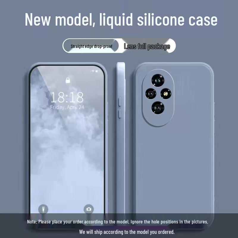 Honor 200 Case: Solid Color Liquid Full Coverage, Drop Protection, Soft Straight Edge Design