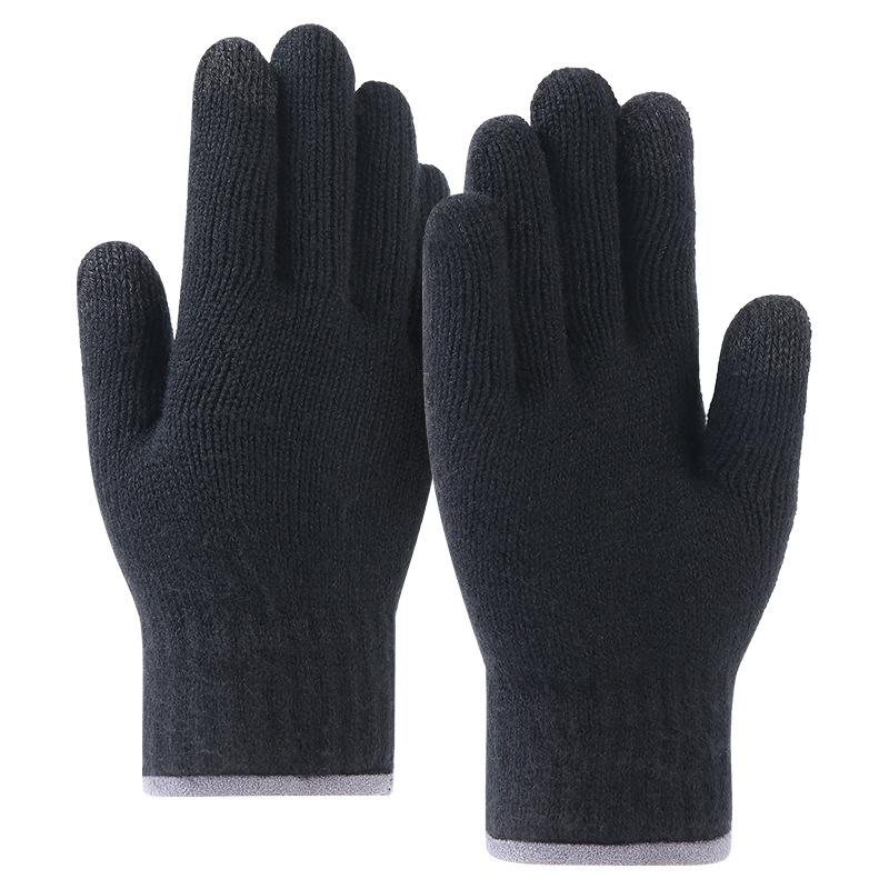 Adult Touch Screen Gloves for Men In Autumn and Winter Cold Protection and Warmth Thickened Wool Knitted Gloves Touch Control