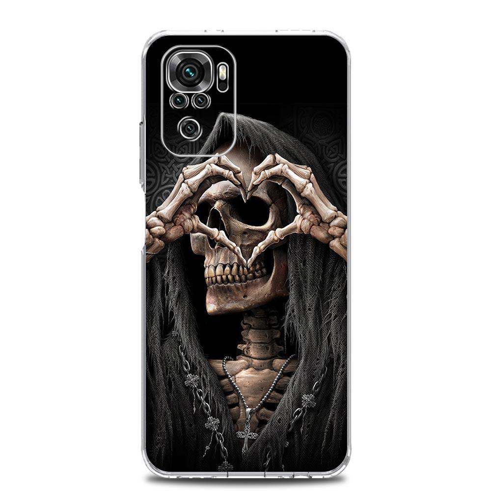 Phone Case For Xiaomi Redmi Note 15 14 13 12 4G 10 11 Pro Plus 5G 14C 13C 12C 10C Soft TPU Cover Grim Reaper Skull Skeleton
