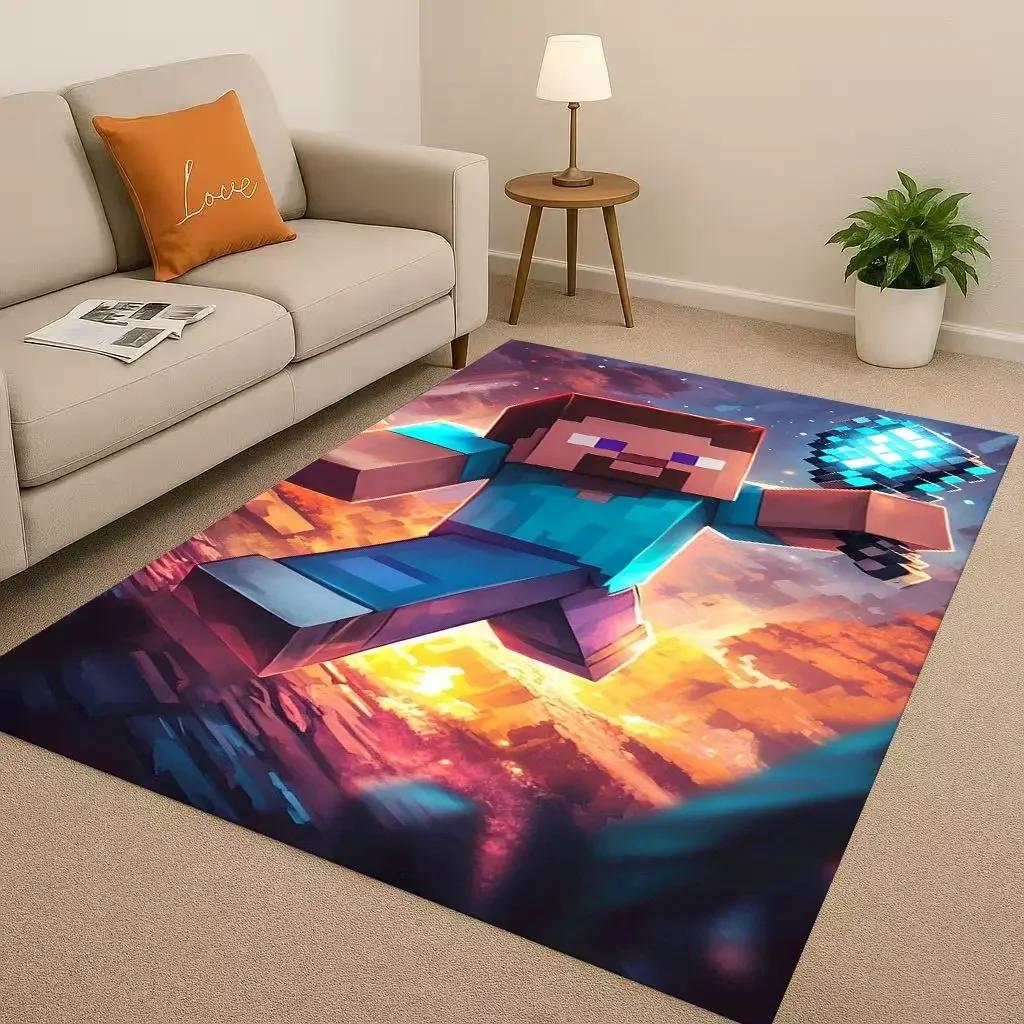 3D S-Sand B-box Cartoon Game Living Room Non-Slip Area Rug Soft Carpet for Bedroom Playroom Sofa,Easy Clean Home Decor Doormat