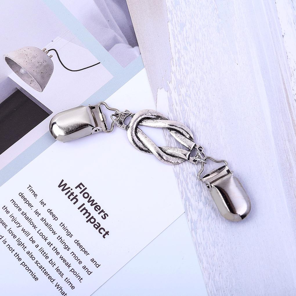 Accessory Decoration Shawl Collar Cardigan Clothes Brooch for Blouse Female Tightening Sweaters Chain Clip Shirts Clips