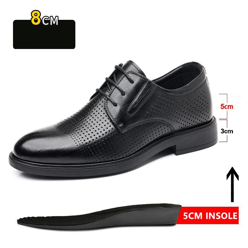 Fashion 3/6/8 CM Elevator Shoes Men Dress Shoes Black Soft Leather Men Heighten Formal Shoes Casual Business Men Oxfords Suit Shoes