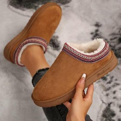 Ethnic Style Plus Size Winter Warm Snow Boots and Slippers for Women