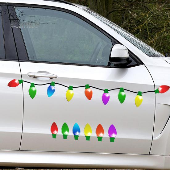 1 Set Refrigerator Magnet Reflective Car Magnets Colorful Bulb Shape Fridge Magnet for Festive Decoration