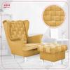 Carol Wing Chair with Footrest Scandinavian Family Meble Yellow Honey