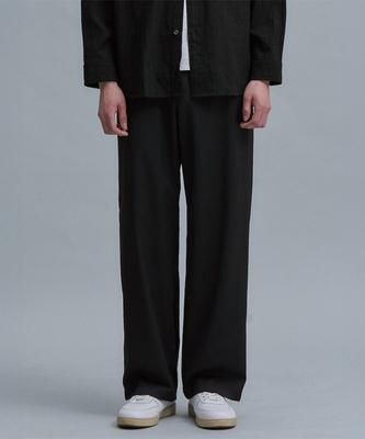 SHIFT.G Wool Blended Semi Wide Slacks Black