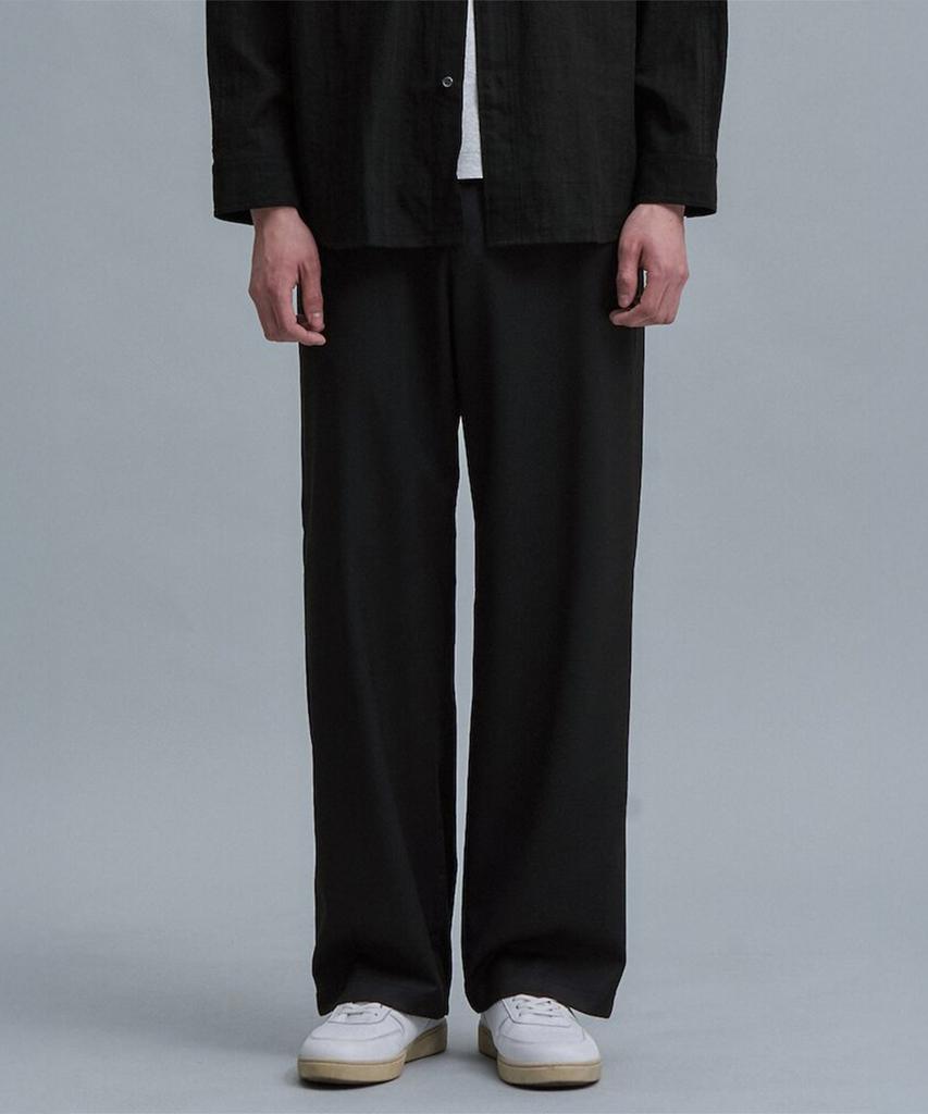 SHIFT.G Wool Blended Semi Wide Slacks Black