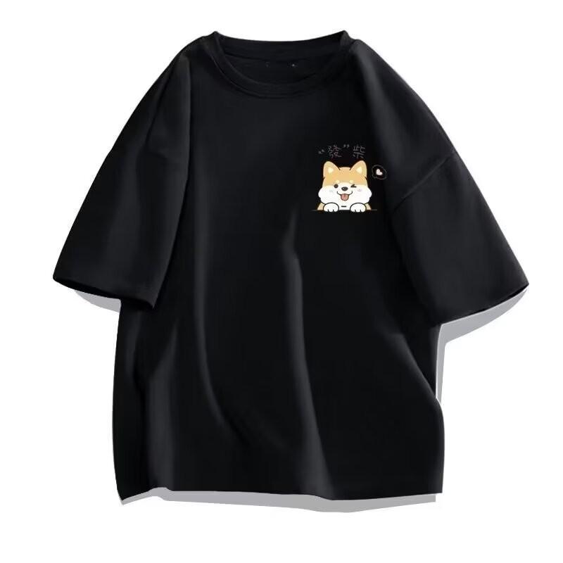 

8XL Летняя лимитированная мужская футболка оверсайз в японском стиле с милым принтом корги, подходящая как для мужчин, так и для женщин 4XL