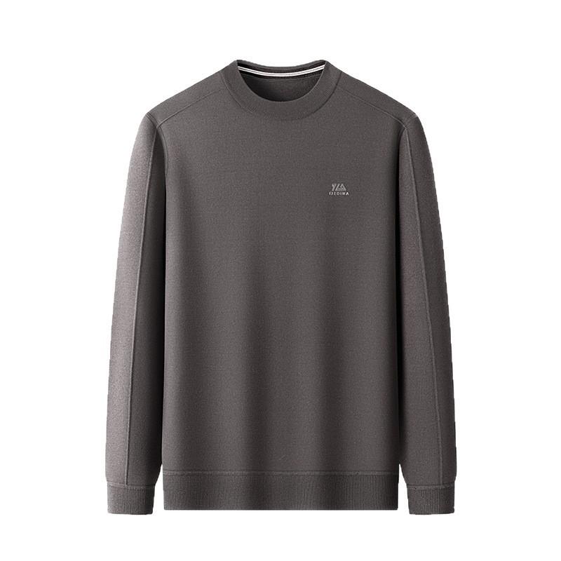 Men's Plus Velvet Thick Knit Sweater - High Elasticity, Anti-Pilling, Skin-Friendly, Loose Fit Base Layer for Autumn/Winter