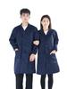 Thickened Blue Wear-Resistant Long Sleeve Lab Coat with Custom Print Logo for Labor Protection in Food Handling