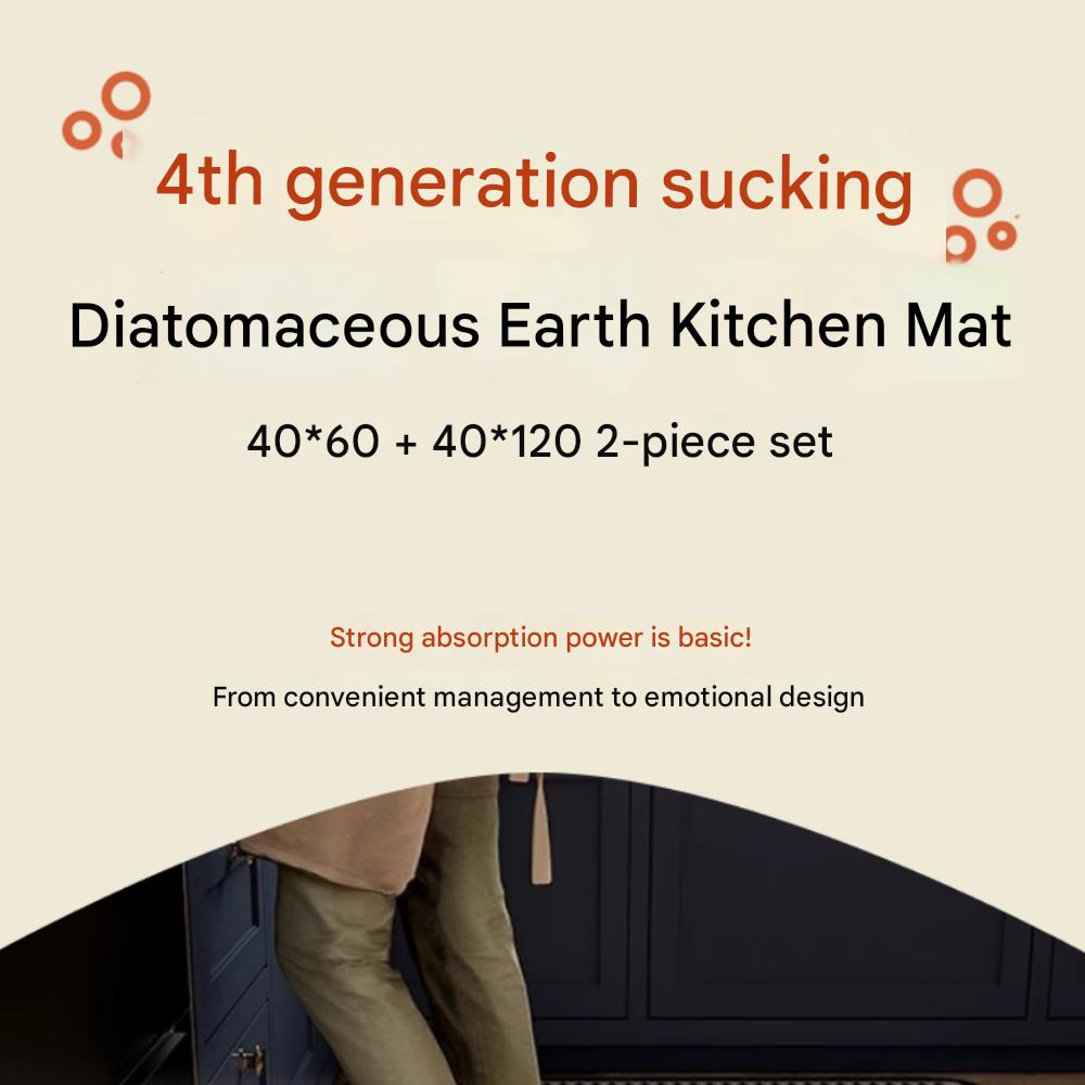 Ramelli Absorbent Diatomaceous Earth Bath Washable Mat Set