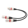 XLR Splitter Cable 11.8 Inch 22AWG OFC 1 XLR Female to 2 XLR Male Cable Microphone Adapter Cord for Mixer Sound