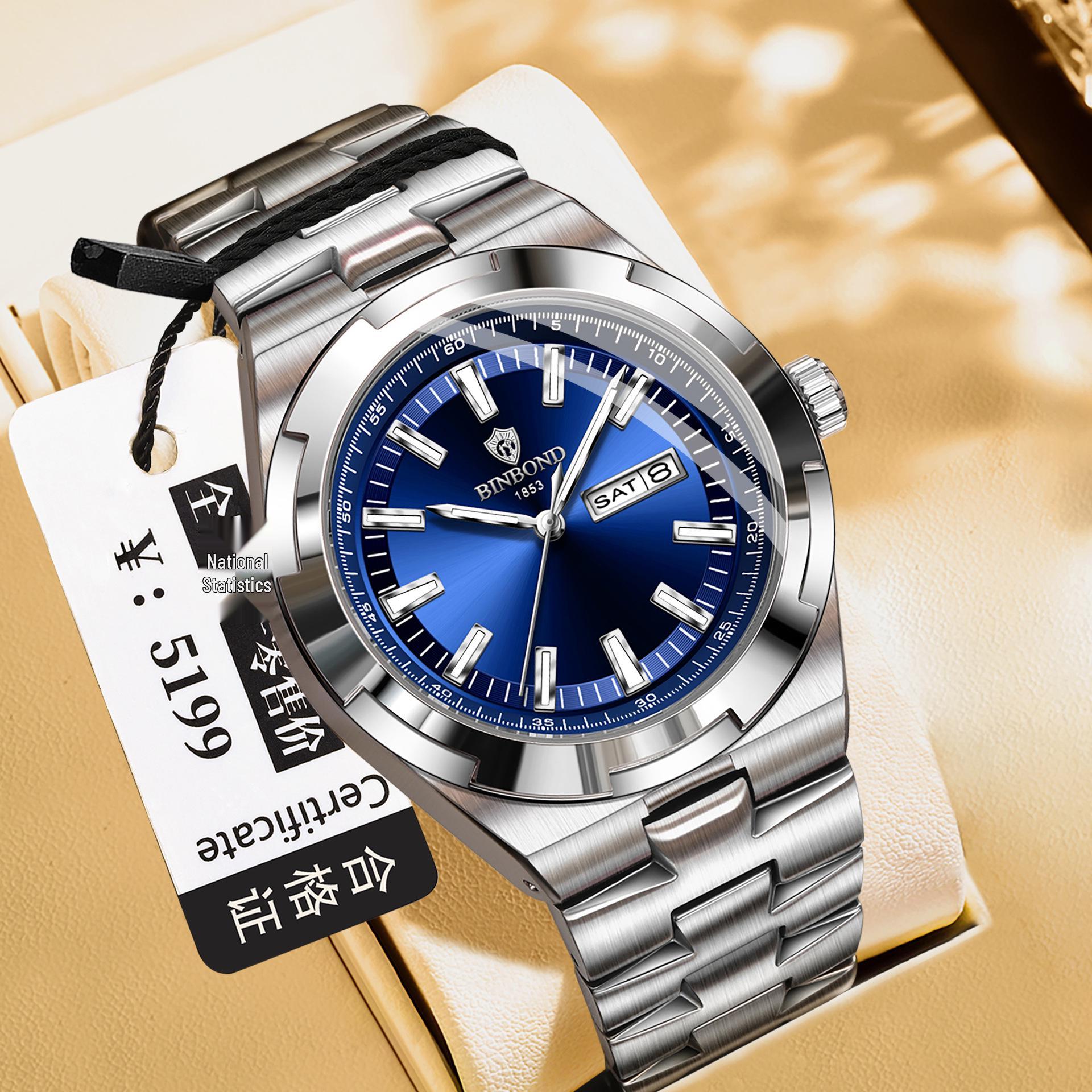 Binbang Men s Luminous Waterproof Multifunction Watch - Four Seas Horizontal & Vertical Style