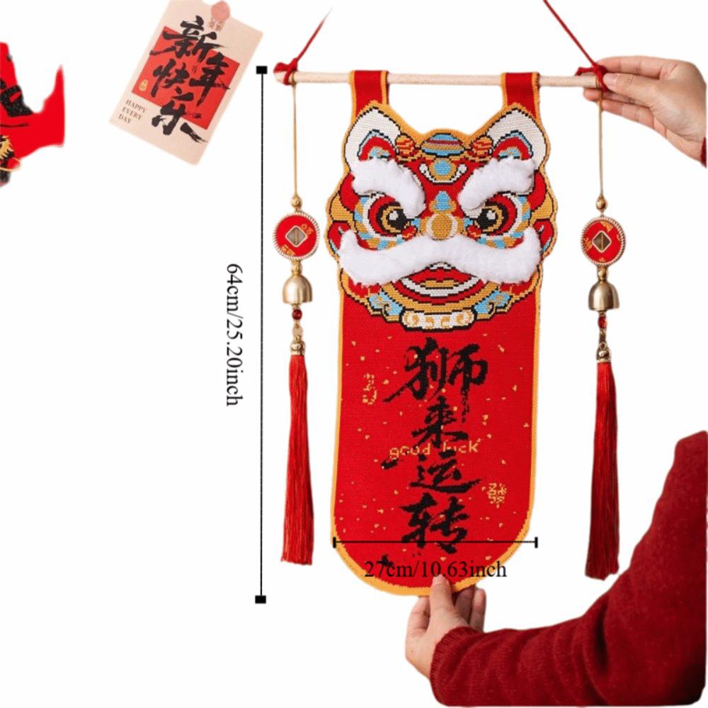 Knitted Hanging Ornament Red Color Wall Hanging Decoration  Chinese New Year