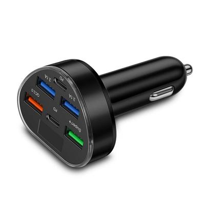 100W Nabíječka do auta PD QC3.0 6 portů Adaptér pro rychlé nabíjení pro iPhone USB Type C Zásuvka Nabíječka