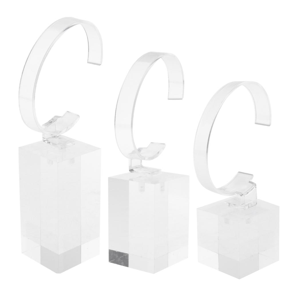 Acrylic Watch Display Stand Showcase Bracelet Display Holder 6cm White
