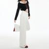 Women White High Waist Wide Leg Jeans Straight Loose Casual Denim Pants Two Length Design Spring Daily Commute Trousers 2026 New Style