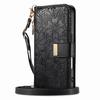 Floral Leather Wallet Case for Samsung Galaxy A05-A71 / S24-S25 series...with Detachable Shoulder Strap