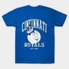 Asian Size Cotton Unisex Tshirt Print T-shirt Vintage Cincinnati Royals T-shirt No-Cut Print Regular Fit