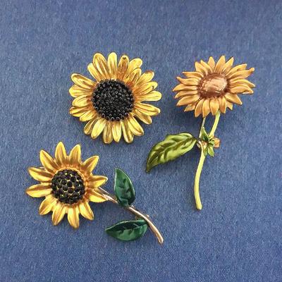 Bemalte Sonnenblumenbrosche Klein Frisch Vintage Pastoral Sonnenblumenjackenanstecknadel Accessoires