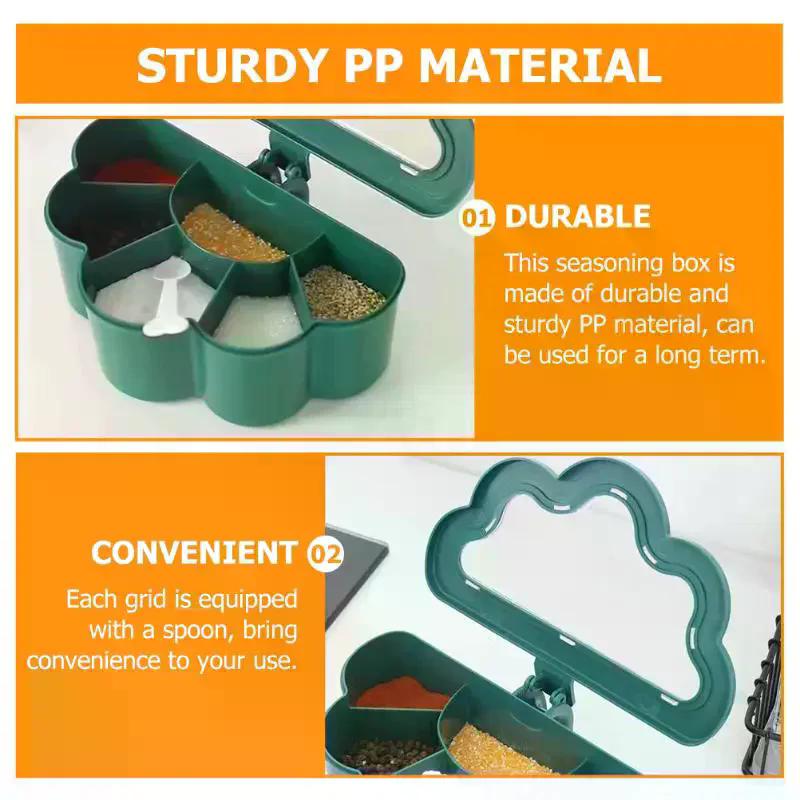 Creative 6 In 1 Cloud-shaped Seasoning Jar Household Moisture-proof Spice Rack Outdoor Camping Seasoning Bottle Kitchen Gadget