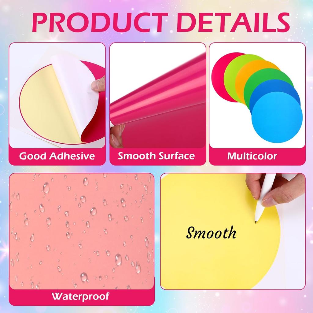 Maitys 120 Pieces 5 Inch Large Round Stickers Labels Classroom Floor Stickers Dots Circles Moving Labels for Boxes, Color Coding Dots for Home
