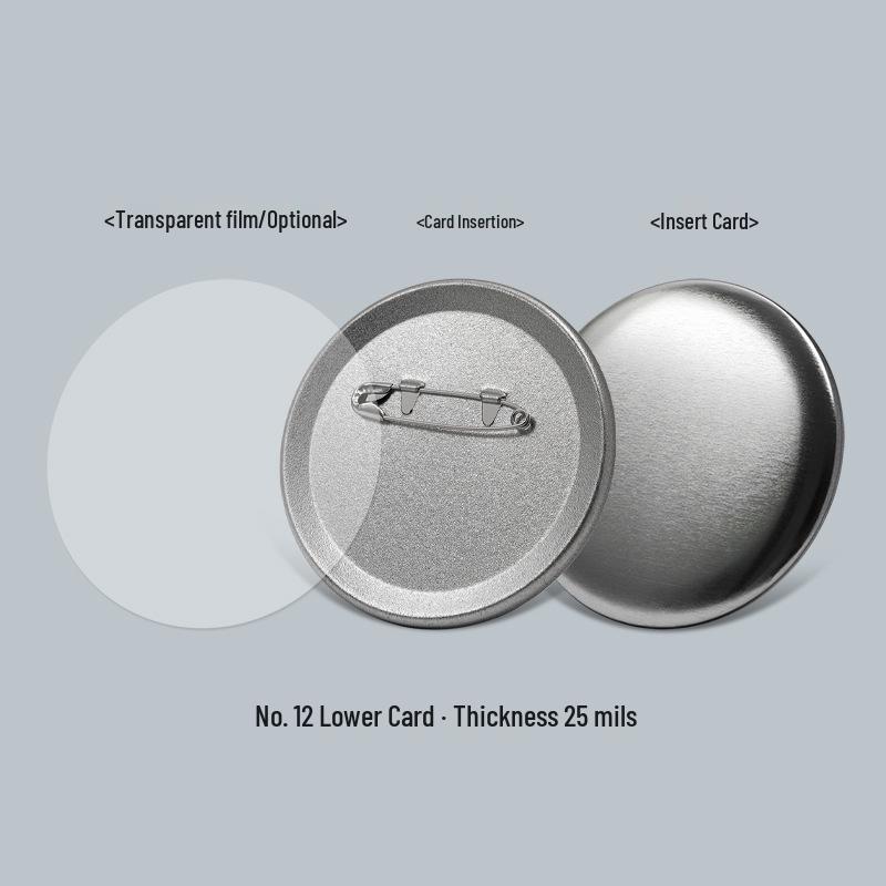 75MM Frosted Safety Pin Higuchi Bottom Tinplate Badge with Wide Edge and Deep Bottom Cover Material
