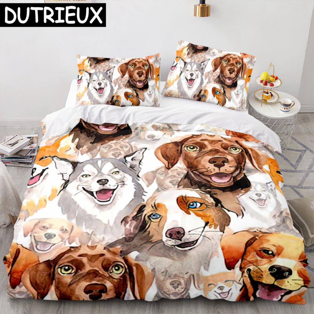 Shiba Inu Dog Bedding Set Animal Dogs Duvet Cover Double King Twin Single Bed Sets For Kids Boys Decor Home Custom Duvet Cover