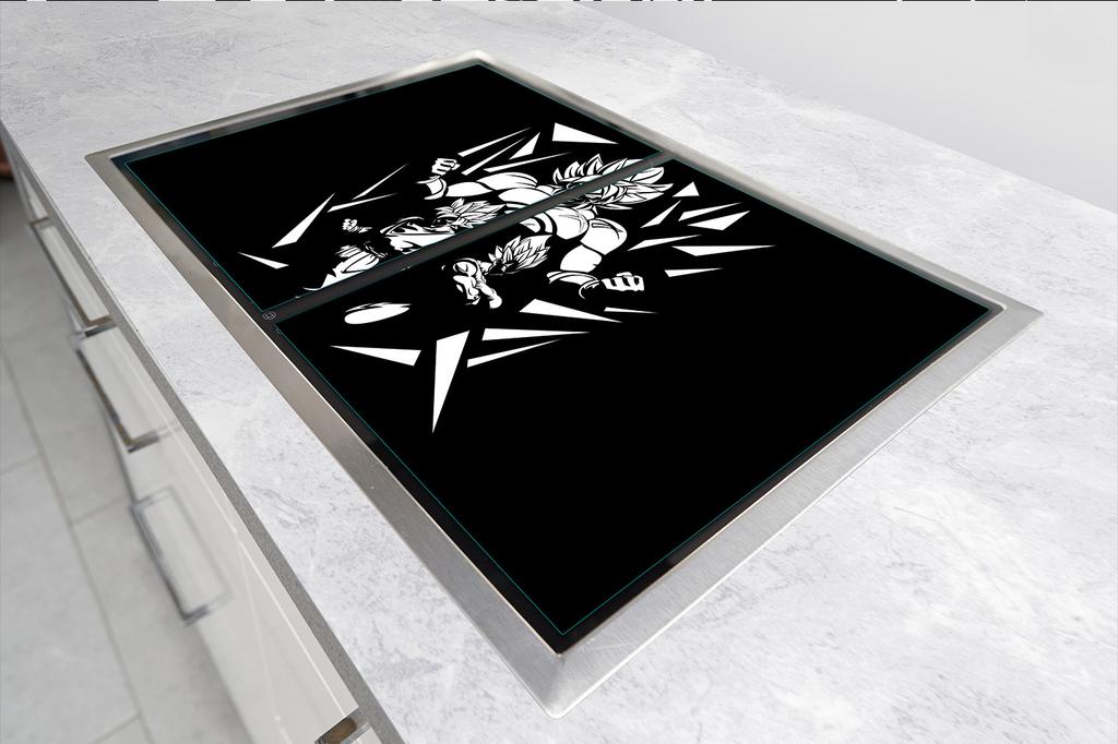 PIANO IN VETRO e TAGLIERE 100x52 ANIME