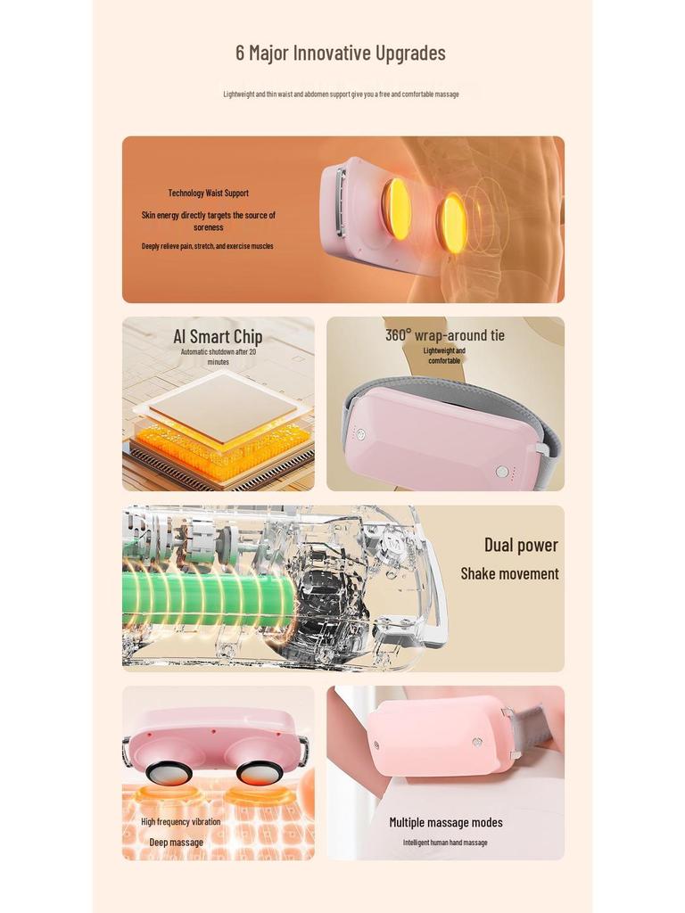 Portable Hot Compress & Vibration Massage Belt for Abdomen & Waist Slimming